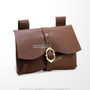 Medieval Messenger Bag Leather Belt Pouch LARP Renaissance Fair Costume Brown