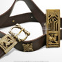 Leather Viking Belt WIth Gold Design Cosplay Costume Reenactment