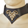 Medieval Style Leather Lady Collar w/ Cast Brass Decoration Renaissance Costume