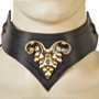 Medieval Style Leather Lady Collar w/ Cast Brass Decoration Renaissance Costume