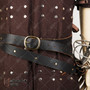 Double Wrap Brown Leather Sword Belt with Frog Medieval Viking Pirate
