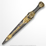 13.3" Historic Roman Dagger Medieval Short Sword Decorative Gold Handle Sheat