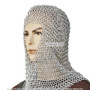 Medieval Chainmail Head Coif  Aluminum Butted Wire LARP Movie Costume Reeactment