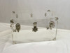Flat-Top Clear Acrylic Trunk, 28 inches Wide x 18 inches deep x 16 inches high, Silver Hardware