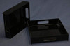 Acrylic Serving Trays, Black, Case of 3, 9 inch by 12 inch, 2 Inch sides