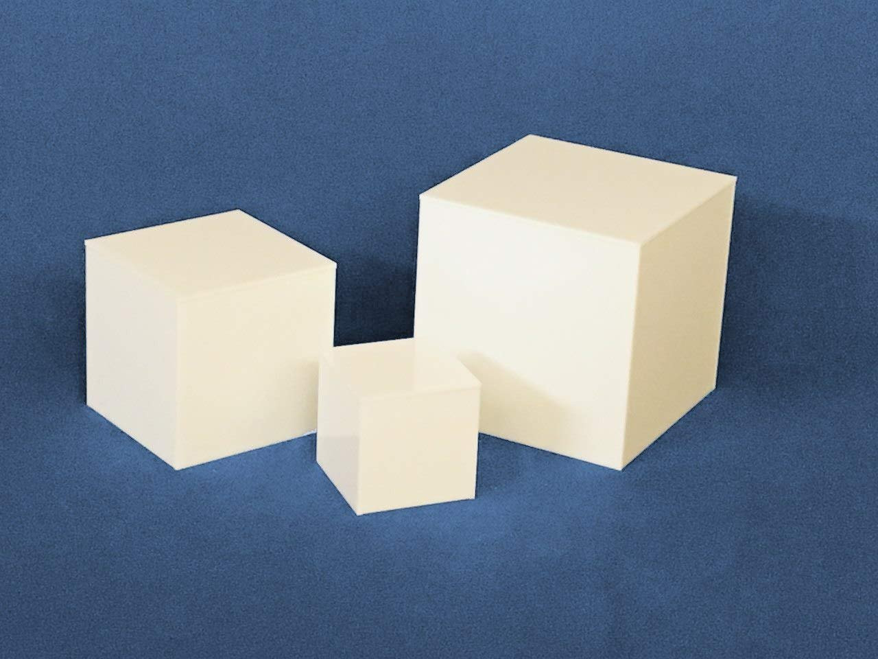 Clear Stands Economy Cubes - White Square Cube 6 inch, case of 8
