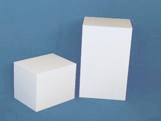 Rectangular Acrylic Display Cube Gloss Finish White ClearStands