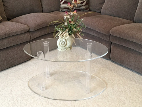 CLEAR LUCITE COFFEE TABLE