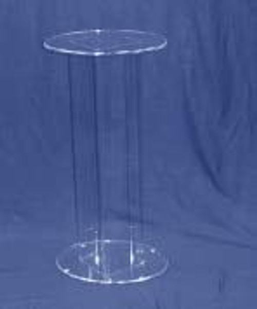 Oval Acrylic Pedestal, 36 Inch, Clear