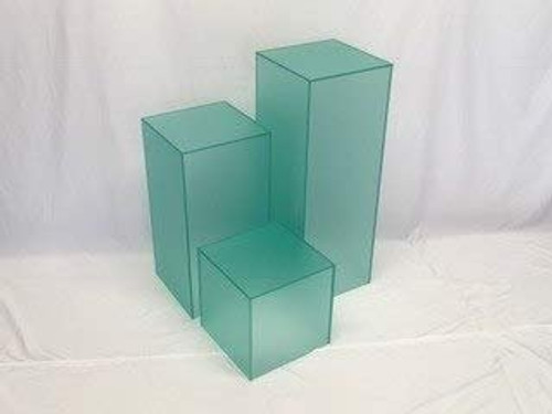 Clear Stands Matte Finish Green Square Cube, 24 Inch