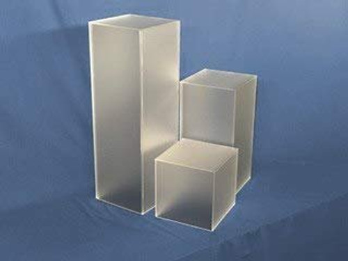 Clear Stands White Large Square Acrylic Display Cube, 14 Inch - ClearStands