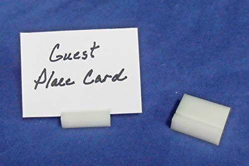  Lucite Guest Place Card Holders, White, 50 Pack