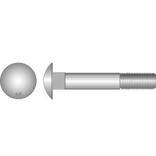 Coach Bolt & Nut Galv 12 X  50