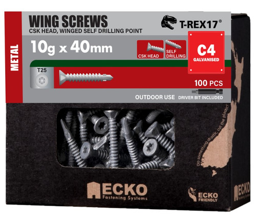 Ecko Csk Wing Self Drill 10G 40Mm C4 Galv T25 100Pk