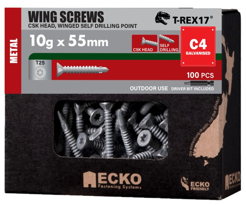 Ecko Csk Wing Self Drill 10G 55Mm C4 Galv T25 100Pk