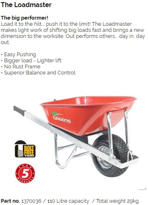 Greens Wheelbarrow Loadmaster