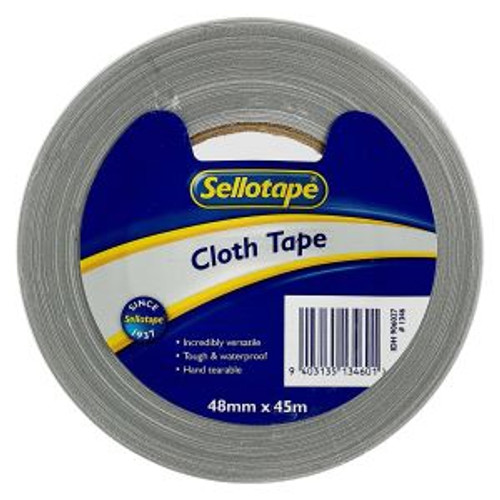Silver Cloth Tape (Duct) 48Mm X 45M Sellotape