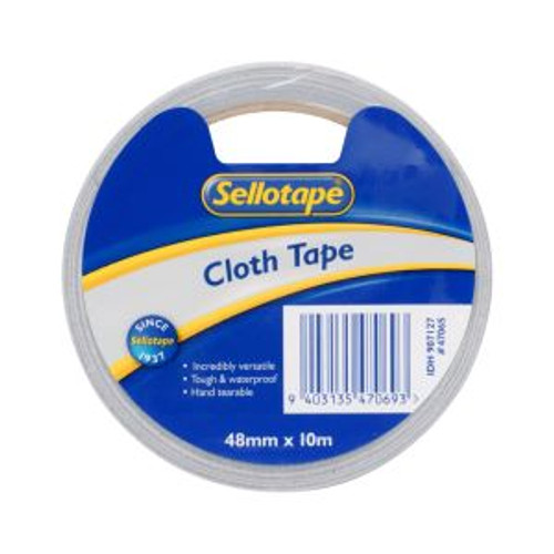 Silver Cloth Tape (Duck) 48Mm X 10M Sellotape