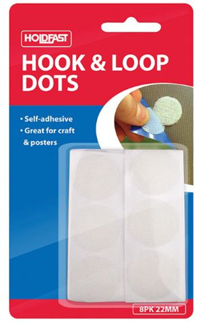 Holdfast Hook & Loop Dots 22Mm 8Pack Blister