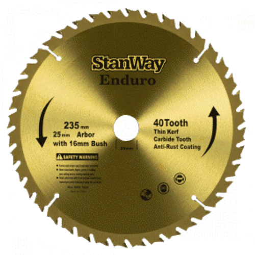 Stanway  Enduro 235Mm Saw Blade  16-25 X 40T