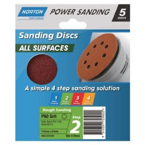 All Surface Spg Disc 115Mm 8H P60 Pk5