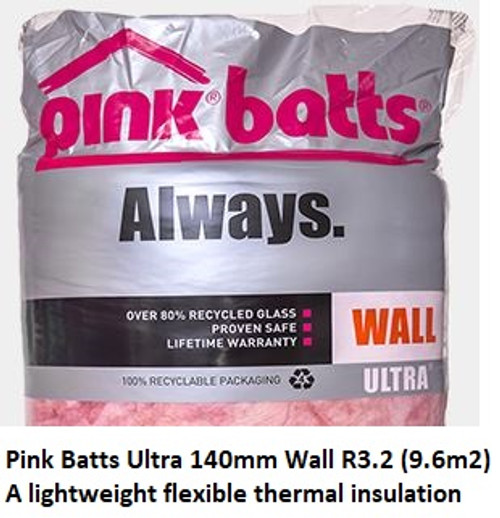 Pink Batts R3.2 Wall Ultra 140Mm 9.6M2