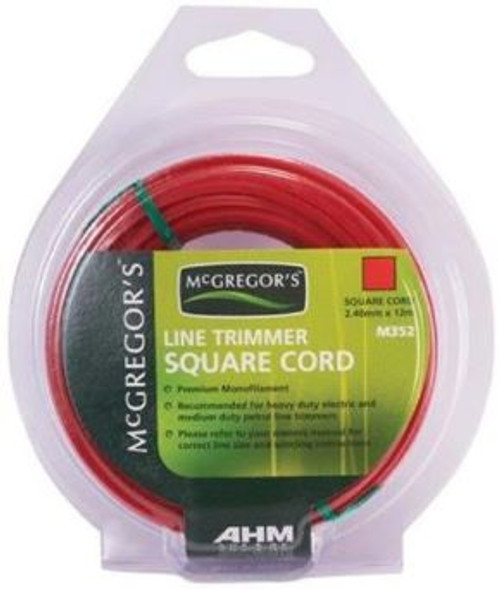 Mcgregors 2.40Mm X 12M Sq Cut Line Trimmer Cord