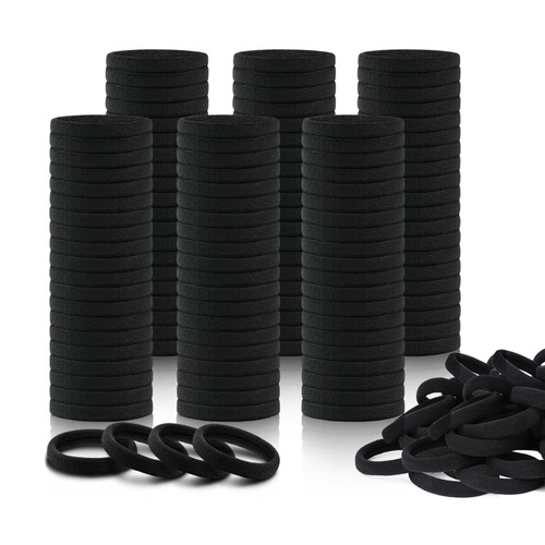 Seamless Cotton Hair Ties, 150-Pack — Ouchless No-Crease Bands for Thick Hair