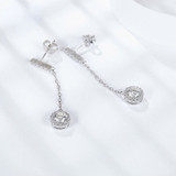 2-Carats tw Earrings Dangle Style Moissanite in Sterling Silver