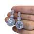 12-Carat tw Large Dangle Halo Style Moissanite Earrings in Sterling Silver