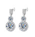 12-Carat tw Large Dangle Halo Style Moissanite Earrings in Sterling Silver