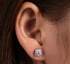 1-Carat tw Halo Style Moissanite Stud Earrings set in Sterling Silver