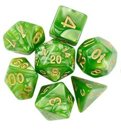 7 Dados Rol - Verde Trébol