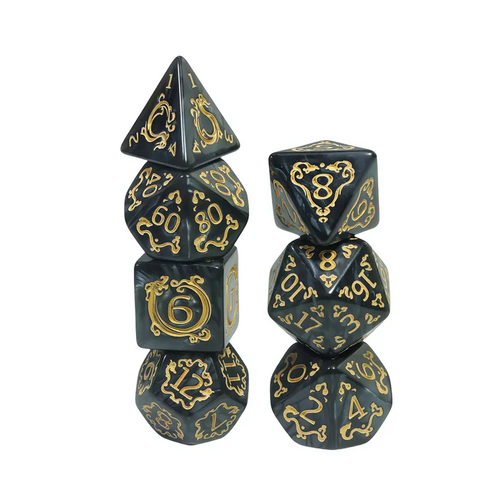7 Die Set - Dragon Black