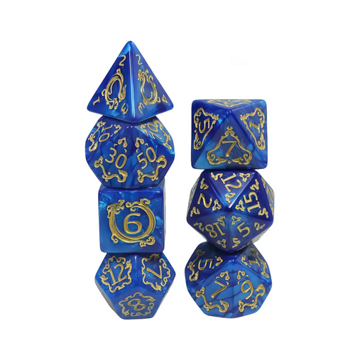 7 Die Set - Dragon Blue