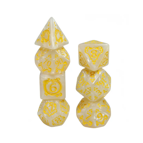 7 Die Set - Dragon White