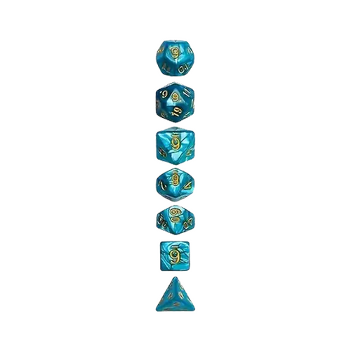 7 Die Set - Satin Light Blue w/ Gold