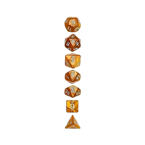 7 Die Set - Satin Gold w/ White