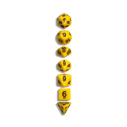 7 Die Set - Solid Yellow w/ Black