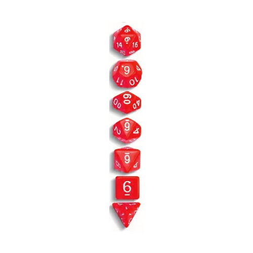 7 Die Set - Translucent Red w/ White