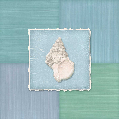 Audrey Charlene Blue Sea IV Costiero cm64X64 Immagine su CARTA TELA PANNELLO CORNICE Quadrata