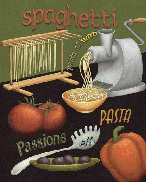 Brissonnet Daphne Spaghetti Cibo cm52X41 Immagine su CARTA TELA PANNELLO CORNICE Verticale