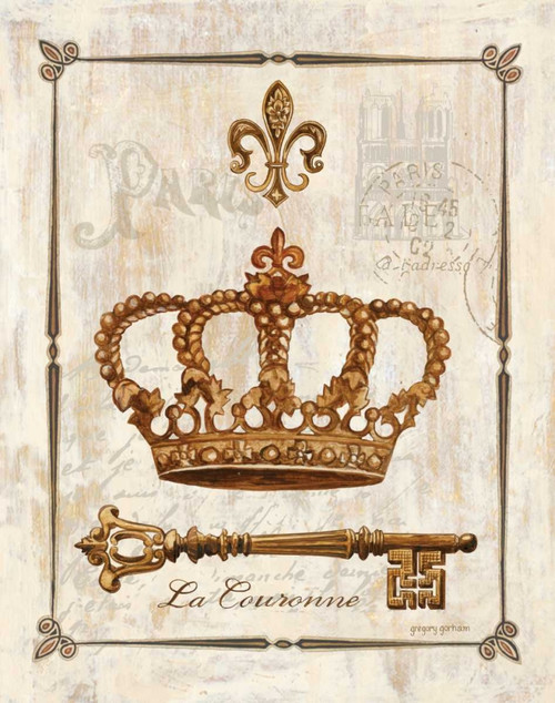 Gorham Gregory La corona francese del paese cm64X50 Immagine su CARTA TELA PANNELLO CORNICE Verticale