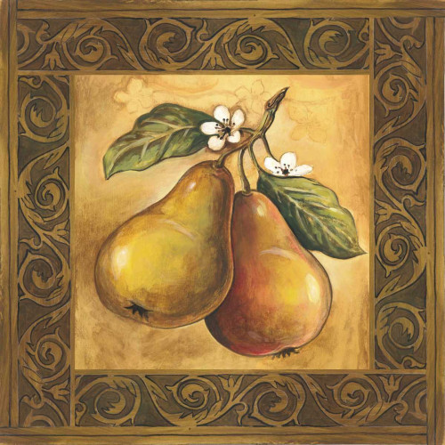 Gorham Gregory Pear Orchard Cibo cm64X64 Immagine su CARTA TELA PANNELLO CORNICE Quadrata