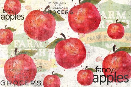 Allen Kimberly Fancy di Apple Cucina cm54X82 Immagine su CARTA TELA PANNELLO CORNICE Orizzontale