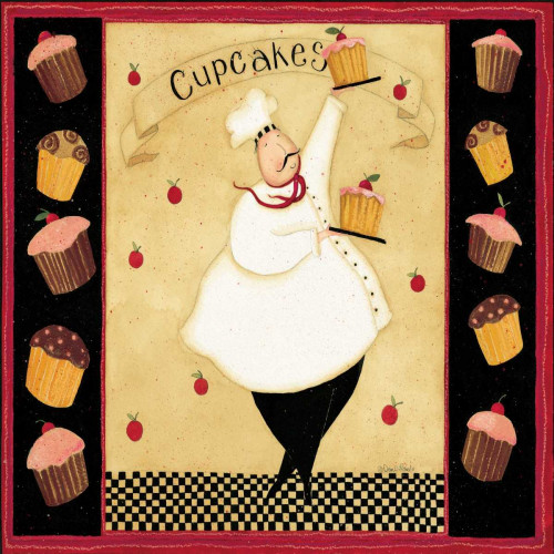 DiPaolo Dan dipendenza Cupcake World Culture cm45X45 Immagine su CARTA TELA PANNELLO CORNICE Quadrata