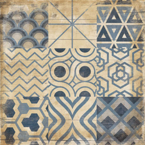 Grey Jace Geo Patch 2 Natura cm77X77 Immagine su CARTA TELA PANNELLO CORNICE Quadrata