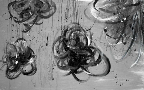Marie Addie Forme di grigio Astratto cm74X120 Immagine su CARTA TELA PANNELLO CORNICE Orizzontale