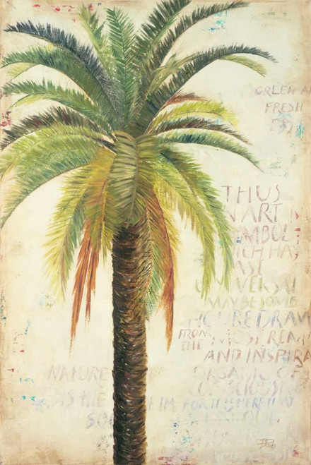 Pinto Patricia Palms andScrolls II Tropicale cm109X73 Immagine su CARTA TELA PANNELLO CORNICE Verticale