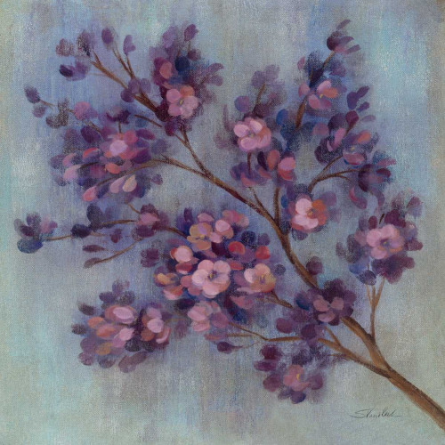 Vassileva Silvia Crepuscolo Cherry Blossoms II Floreale cm82X82 Immagine su CARTA TELA PANNELLO CORNICE Quadrata